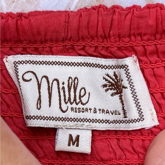 Mille resort and travel coral smocked waist button front midi skirt size medium - Picture 10 of 11